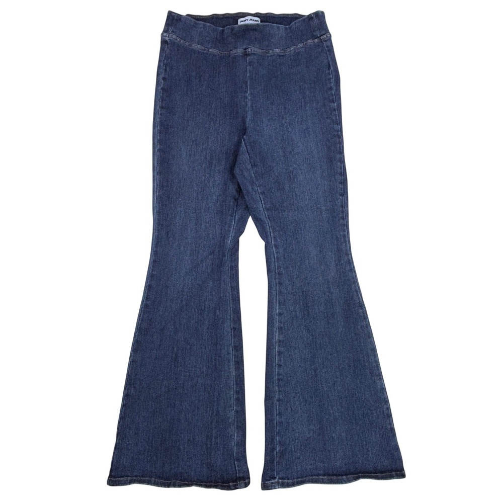 DKNY Jeans Womens Plus 1X Dark Wash Pull On Flare Bell Bottom High Rise Denim